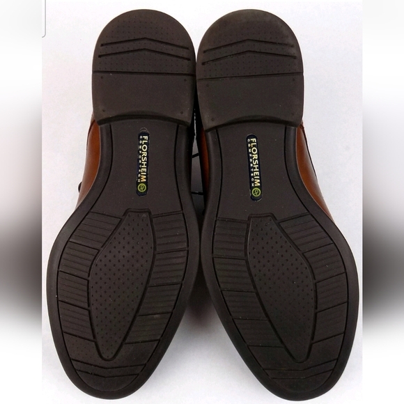 Florshein Cap Toe Dress Oxford SHOES Cognac Lace Up Size 9D Like NEW - Picture 9 of 12